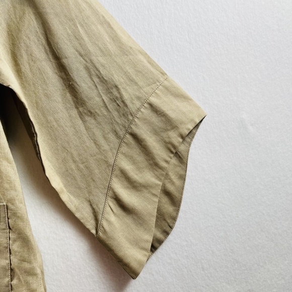 Falidal Women's Linen Beige Tunic Floral Detail Pockets Size XL Minimalist - Picture 4 of 8